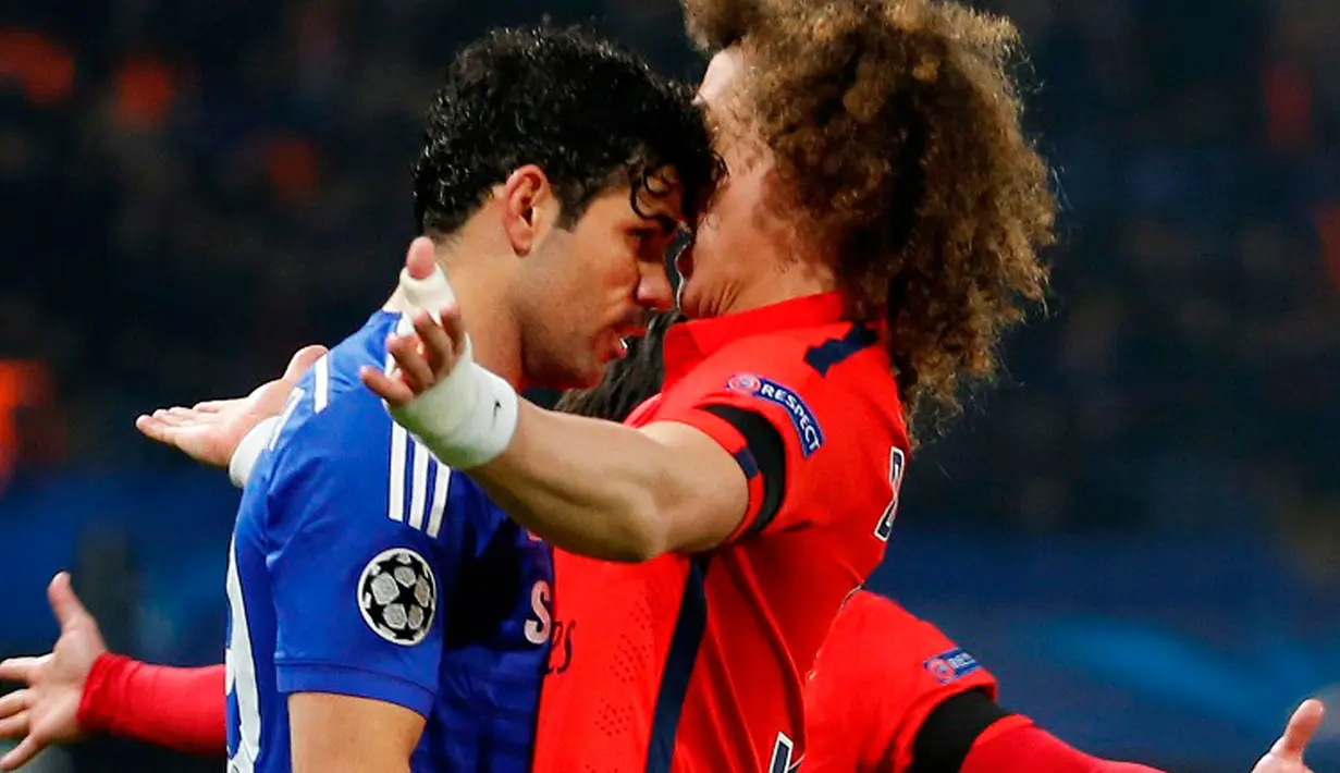 Pemain PSG, David Luiz dan Costa beberapa kali terlibat konfrontasi fisik. Salah satu insiden yang paling mencolok adalah tandukan kepala Costa ke arah hidung Luiz seusai pelanggaran keras Costa kepada Thiago Silva. (cdn-media.viva.id)
