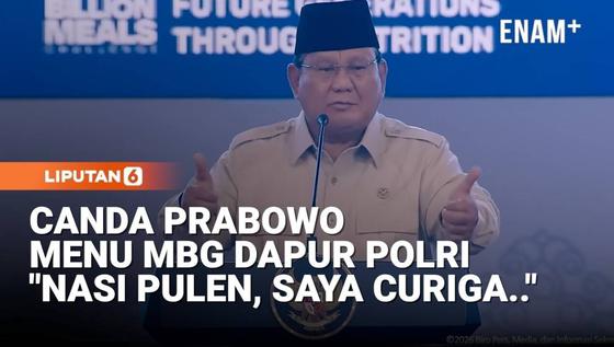 Canda Prabowo soal Menu MBG Dapur Polri: Nasi Pulen, Saya Curiga Ini