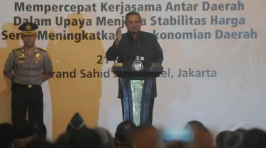 SBY membuka Rakornas Tim Pengendali Inflasi Daerah (TPID) di Hotel Grand Sahid Jaya, Jakarta, Rabu, (21/5/14) (Liputan6.com/Herman Zakharia)