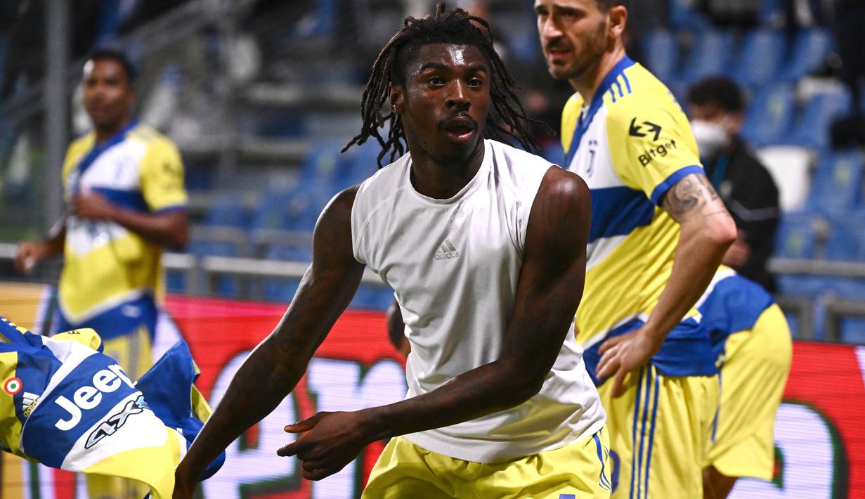 <p>Juve beruntung bisa menyamakan kedudukan melalui Paulo Dybala dan berbalik menang lewat gol Moise Kean. (AFP/Marco Bertorello)</p>