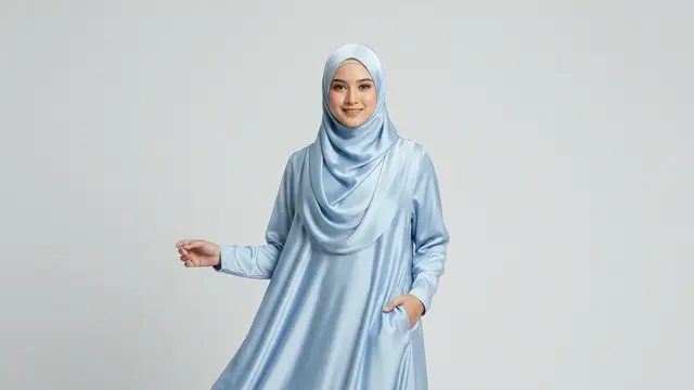 Model Gamis Satin Polos Pastel untuk Kondangan 2026. Gemini