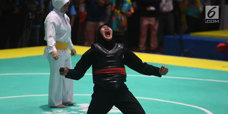 Selebrasi Pipiet Kamelia Sabet Emas Pencak Silat Asian Games 2018