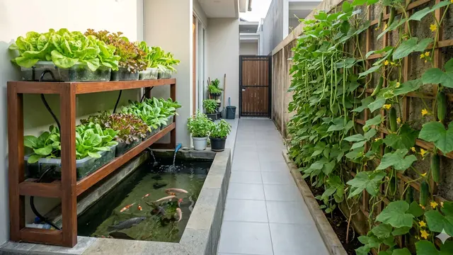Ide Kreatif Mengubah Halaman Sempit Jadi Kebun Pangan dan Area Ternak Mini. Gemini