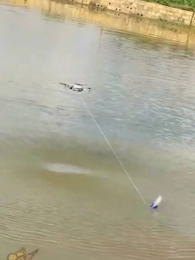 Viral Momen Kocak Orang Mancing Pakai Drone Ini Ujungnya Enggak Terduga