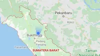 Peta Sumatera Barat. (Liputan6.com/ google maps)