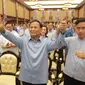 Pasangan capres-cawapres nomor urut dua, Prabowo Subianto dan Gibran Rakabuming Raka menghadiri Rapat Koordinasi Nasional (Rakornas) di Hotel Borobudur, Jakarta,  Jumat (1/12/2023). (merdeka.com/Arie Basuki)