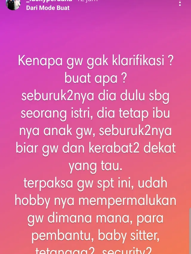 Lucky Perdana. (Foto: Instagram @_luckyperdana)
