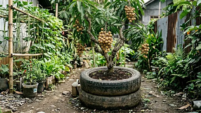 Pohon Buah yang Cocok Ditanam di Ban Bekas Motor untuk Lahan Sempit