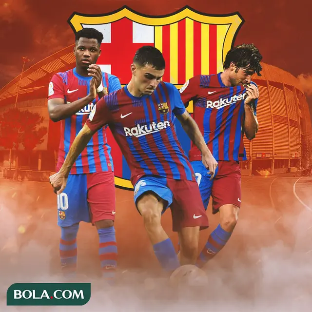 Barcelona - Ansu Pati, Pedri, Sergi Roberto