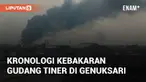 Gudang tiner di Pangkalan Truk Genuksari, Semarang terbakar pada Kamis (14/11/2024). Asap hitam tebal terlihat dari Jalur Pantura Genuk Semarang