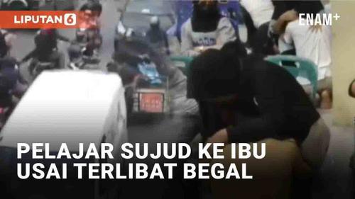 VIDEO: 23 Pelajar Medan Sujud Pada Ibu Usai Ditangkap Akibat Pembegalan
