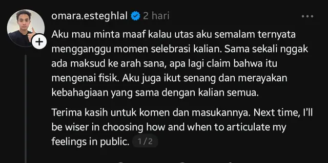 Omara Bantah Bermaksud Menyinggung Fisik