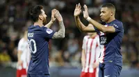 PSG sukses melumat Ajaccio dengan tiga gol tanpa balas dalam laga Ligue 1 2022/2023 pekan ke-12 yang digelar di Stade Francois Coty, Sabtu (22/10/2022). (AFP/Pascal Pochard-Casabianca)