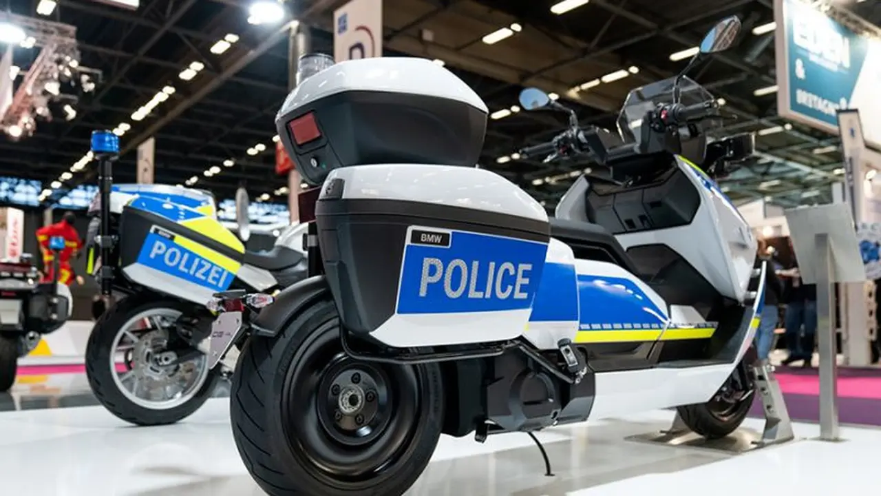 Skuter listrik BMW CE 04 versi Polisi.