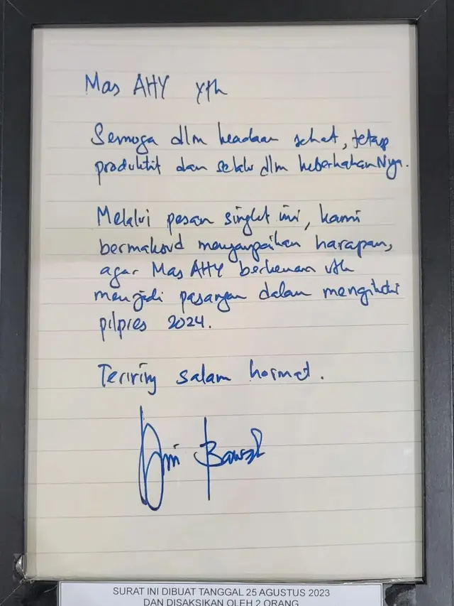 Merasa Dikhianati, Demokrat Bagikan Surat Anies Ajak AHY Jadi Cawapres