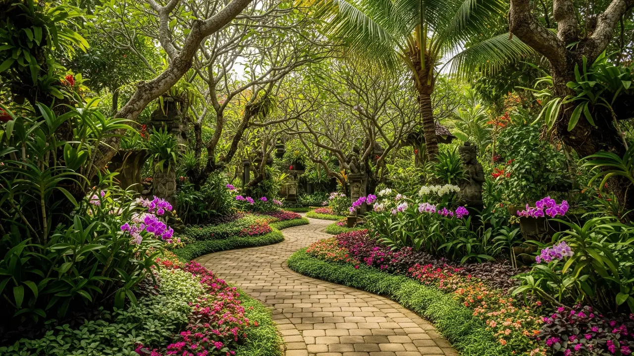 Ide Taman Paving Block dan Tanaman Groundcover Berbunga