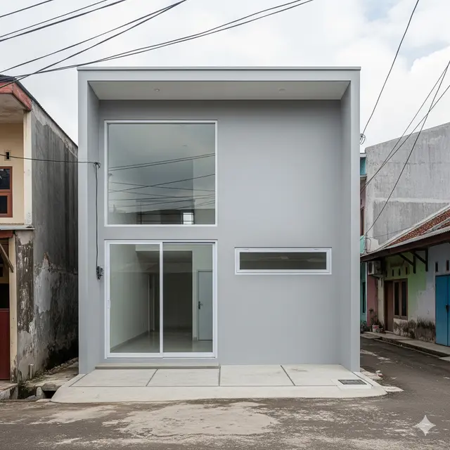 Rumah Sederhana di Gang Sempit Tanpa Pekarangan Budget Minim. Gemini