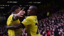 4. Odion Ighalo - Troy Deeney (6 gol), meski berasal dari tim medioker, Watford, namun kedua pemain ini bisa menunjukan kelasnya di atas rata-rata, hal ini membuat keduanya menjadi incaran klu-klub besar. (AFP/Ben Stansall)