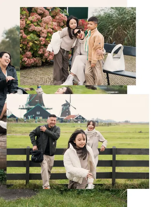 <p>Gisel, Gading dan putri mereka, Gempita menyempatkan berlibur ke Zaanse Schans, Belanda. (Foto: Instagram/ gisel_la)</p>