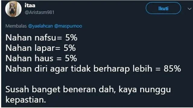 5 Tingkat Kesulitan Saat Puasa Ala Netizen Ini Bikin Geleng Kepala