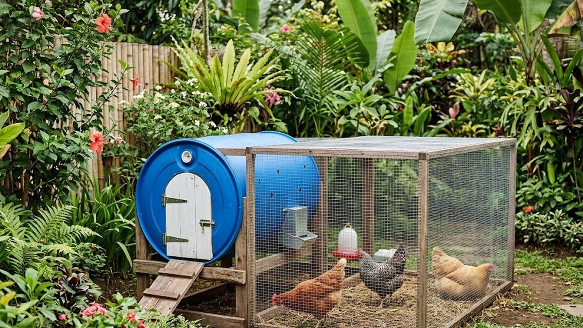 Cara Membuat Kandang Ayam dari Drum Bekas yang Hemat, Tahan Lama, dan Mudah Dibersihkan
