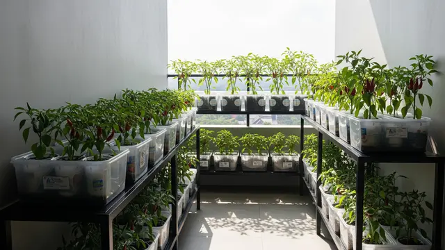 Inspirasi Kebun Cabai Rawit dari Wadah Bekas Dapur