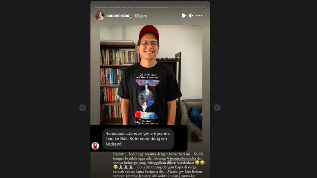 Nana Mirdad Nyesal Tak Sempat Penuhi Permintaan Raditya Oloan dan Joanna Alexandra Saat Berada di Bali
