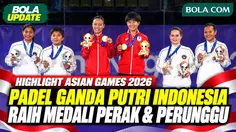 Momen Pengalungan Medali Padel Putri Indonesia di Asian Games 2026, Kusumawati/Sabatini Raih Perak