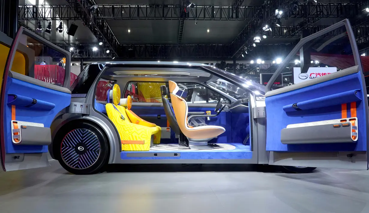 Sebuah mobil konsep MOCA ditampilkan dalam Pameran Mobil Internasional Guangzhou ke-18 di China Import and Export Fair Complex di Guangzhou, Provinsi Guangdong, China selatan (2011/2020). (Xinhua/Chen Jianli)