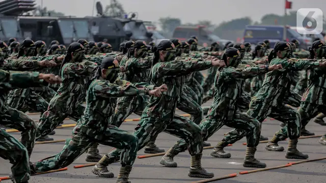 Aksi Bela Diri Personel TNI di Gladi Bersih HUT ke-74 TNI