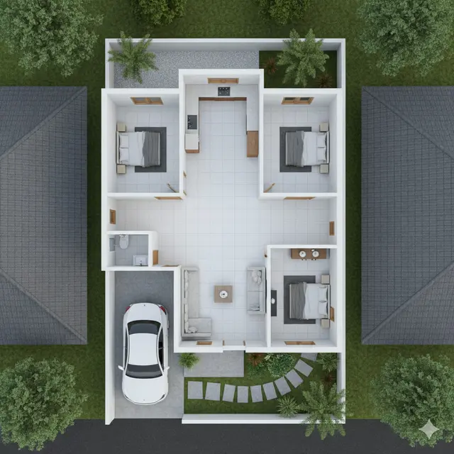 Denah Rumah Tipe 45