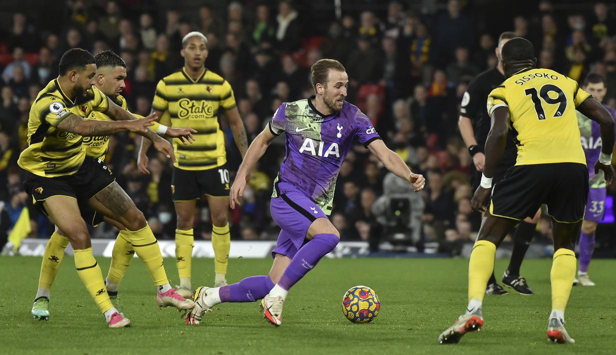 Selain itu Harry Kane cs juga berhasil melakukan 21 percobaan dan 8 diantaranya mengarah ke gawang. (AP/Rui Vieira)