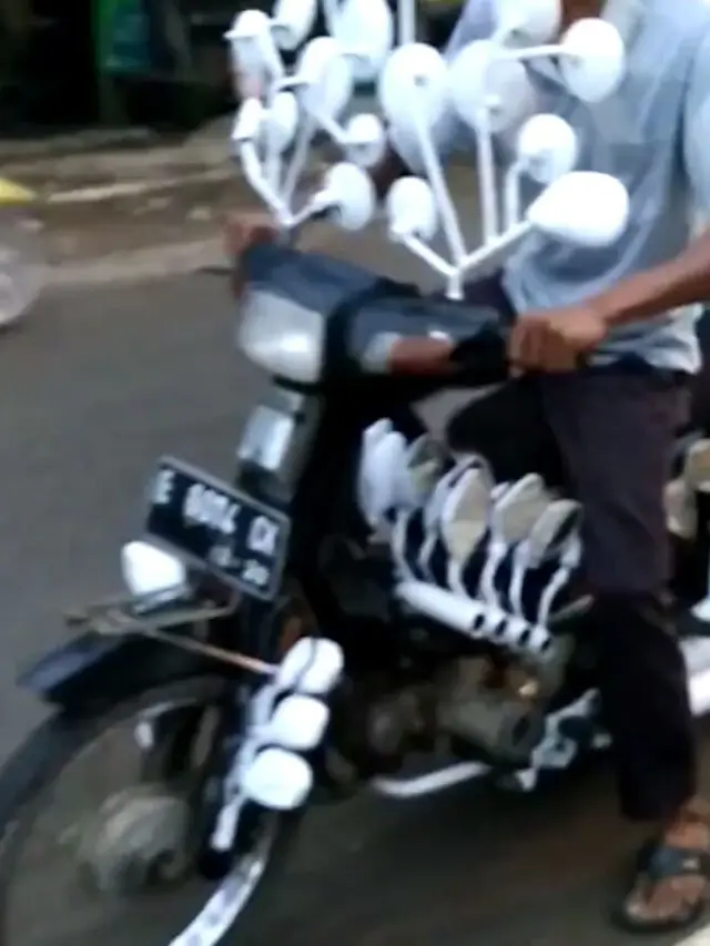 6 Modifikasi Spion Motor Lebih dari Dua Ini Kelewat Unik, Bikin Tepuk Jidat