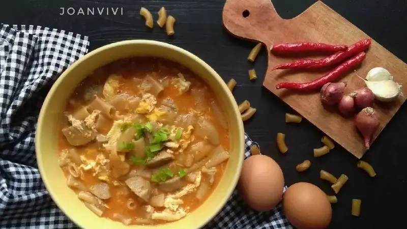 Resep seblak basah makaroni bakso. (dok. Cookpad @keziajovindra)