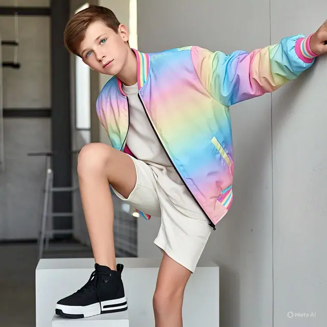 Pastel Rainbow Bomber Jacket