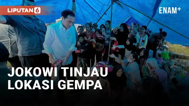VIDEO: Jokowi Tinjau Lokasi Gempa Cianjur dan Bagikan Makanan Cepat Saji