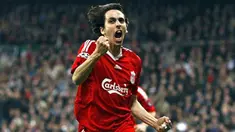 Liverpool's Yossi Benayoun celebrates scoring during UEFA Champions League second round first leg match against Real Madrid at Santiago Bernabeu in Madrid, on February 25, 2009. AFP PHOTO/PAUL ELLIS