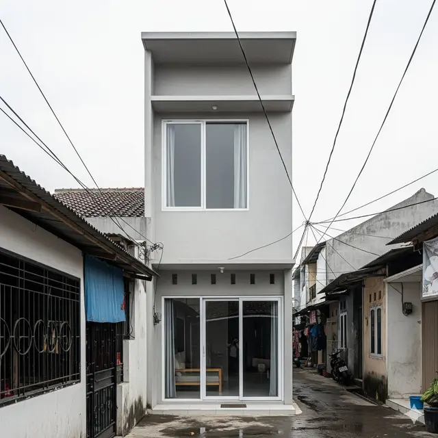 Rumah dengan Pintu Geser Kaca