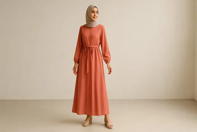 6. Gamis dengan Tali Serut