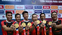 Tim Para Badminton NPC Indonesia berhasil merebut medali emas pada ajang ASEAN Para Games 2023 Kamboja, Sabtu (3/6/2023). (Bola.com/NPC Indonesia)