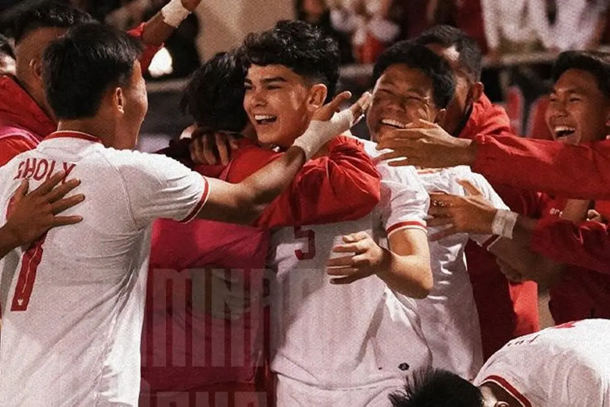 Timnas Indonesia U-17 merayakan gol Matthew Baker ke gawang Timnas Kuwait U-17, Rabu (23/10/2024) (c) Dok. PSSI