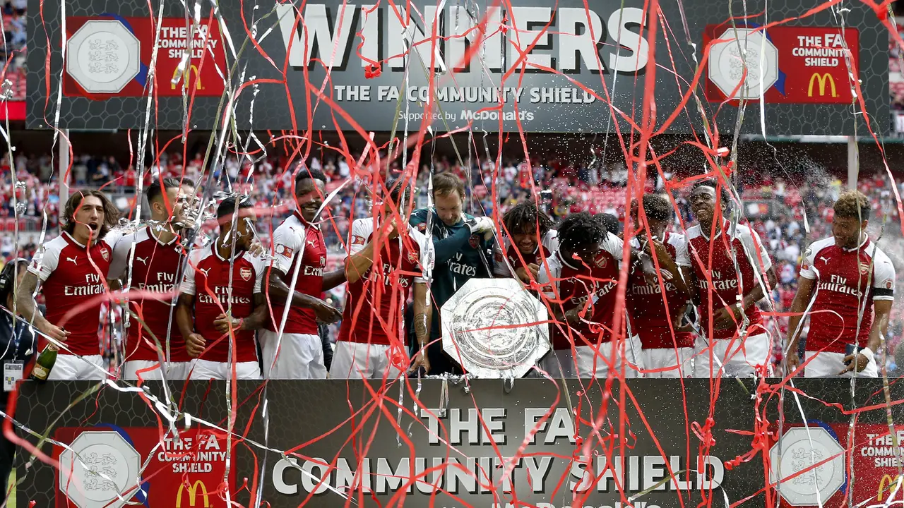 FOTO: Pesta Arsenal saat Meraih Community Shield 2017