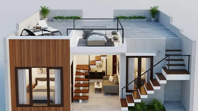 contoh rumah 1 lantai dengan rooftop minimalis biaya terjangkau