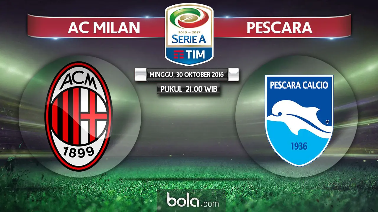Serie A_AC Milan vs Pescara (Bola.com/Adreanus Titus)