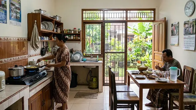 Rumah 6x8 dengan Dapur Belakang