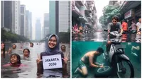 Kumpulan Potret Warga Jakarta Menghadapi Banjir dengan Santai pada 2030 Mendatang (Instagram @smashedbyusagi)