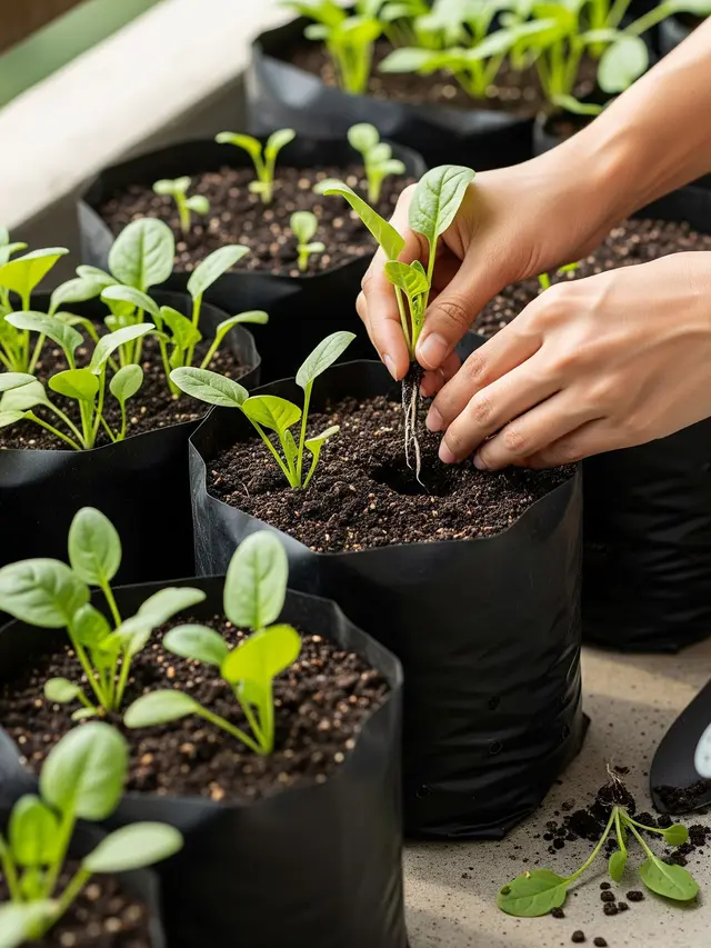 Menanam Bayam di Polybag