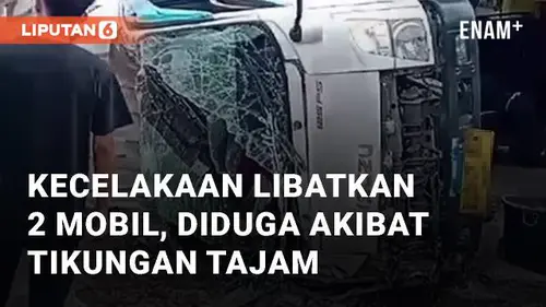 VIDEO: Viral Kecelakaan Lalu Lintas Libatkan 2 Mobil, Diduga Akibat Tikungan Tajam
