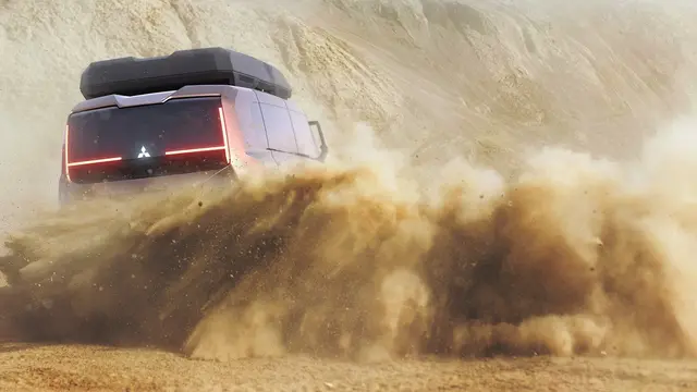Mobil konsep Mitsubishi Electrified Crossover MPV.