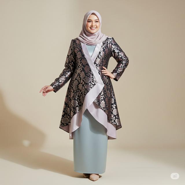 10 Rekomendasi Model Gamis Brokat untuk Perut Buncit, Tetap Tampil Memesona